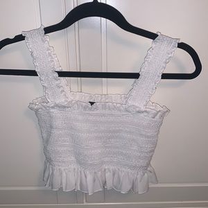 Forever 21 White Ruffle Tank Top